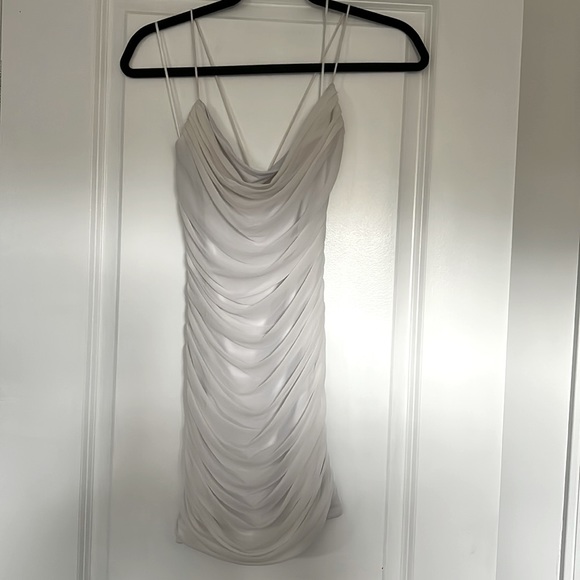 White Ruched Mini Bodycon - Picture 1 of 1